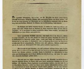 První strana Provolání An die vaterländischen Freunde der Wissenschaften, tisk, 15. 4. 1818